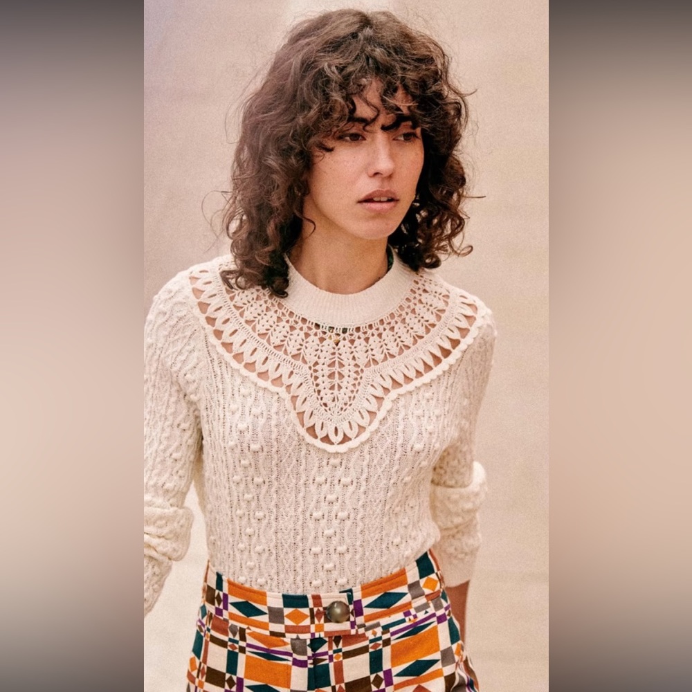 NWOT Sézane Alessandro Jumper in Cream - Size Medium